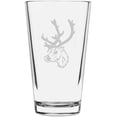 thumbnail image 1 of Reindeer Face Zoo Animal Themed Etched All Purpose 16oz Libbey Pint Glass, 1 of 1