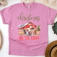 thumbnail image 1 of Reindeer Farm Graphic T-Shirt | Santa Claus Holiday Tee for Men Women Kids, Azalea, Size L, 1 of 5