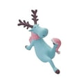 thumbnail image 1 of Reindeer Figurine Deer Statue Nordic Style Resin Animal Sculpture Home Bedroom Office Table Decoration Ornaments Collectible - blue color two, 1 of 7