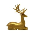 thumbnail image 1 of Reindeer Figurine Statues Deluxe Set of 1,Christmas Deer Reindeer Ornaments for Home Decor Accents Living Room Office Bookself Tabletop Mantle Christmas Decoration,Gold, 1 of 6