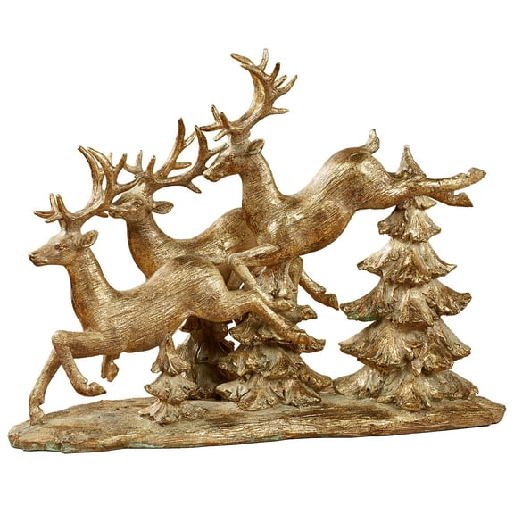 Reindeer Flight Table Sculpture Gold