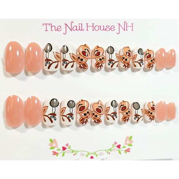 Reindeer Follies Glossy Oval Press On Nails - 24 Pieces - Artificial Nails - Christmas Holiday Nails