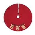 thumbnail image 1 of Reindeer Trio Games 100% Cotton Red Christmas Tree Skirt 51", 1 of 4