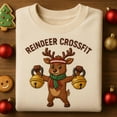 thumbnail image 1 of Reindeer Gym Fitness Embroidered Sweatshirt, Funny Christmas Workout Crewneck, Holiday Weightlifting Shirt, Xmas Functional Training Gift, 1 of 4