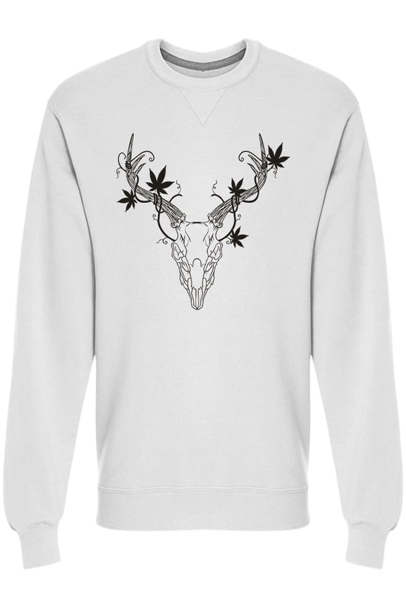 Reindeer Head Of Ganja Sweatshirt Men -Image by Shutterstock, Male Large