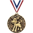 thumbnail image 1 of Reindeer Medals, 2" Gold Diecast Reindeer Medal Award 5 Pack, 1 of 2