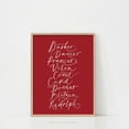 thumbnail image 1 of Reindeer Names Wall Art Home Decorred And White Festive Decoration Poster, Unframed Poster Size 24x36, 1 of 4