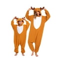 thumbnail image 1 of Reindeer Onesie Adults Unisex Animal Pajama Polyester One-Piece Sleepwear for Women and Men 4T, 1 of 6