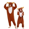 thumbnail image 1 of Reindeer Onesie Adults Unisex Animal Pajama Polyester One-Piece Sleepwear for Women and Men 5T, 1 of 6