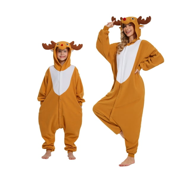 Reindeer Onesie Kids CANASOUR Cosplay Animal Pajamas Polyester Christmas Festival Suit 4T