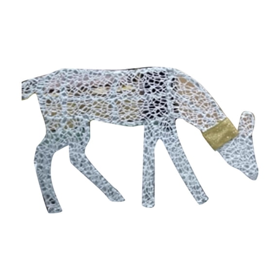 Reindeer Ornaments with Ground Nails, Outdoor Reindeer Family 3D Lighted Deer, Plug In Deer Decor for Lawn Yard Patio Garden, Yard Decor with Stakes for Front Yard, Lawn, Garden, Porch, Holiday