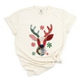 thumbnail image 1 of Reindeer Patchwork Print - Women's Garment Dyed Tee, 1 of 11