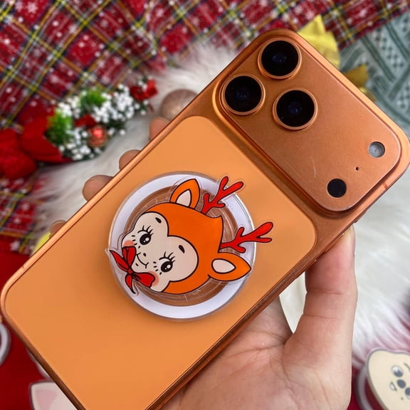 Reindeer Phone Grip, Cute Christmas Phone Holder, Funny Phone Stand, MagSafe Compatible H8