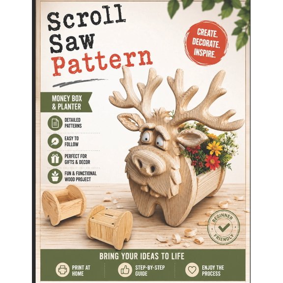 Reindeer Planter & Money Box: Scroll Saw Pattern, (Paperback)