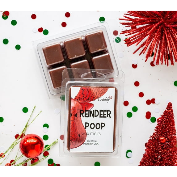 Reindeer Poop - Funny Christmas Coffee Scented - 1 Pack - 2 Ounces - 6 Cubes