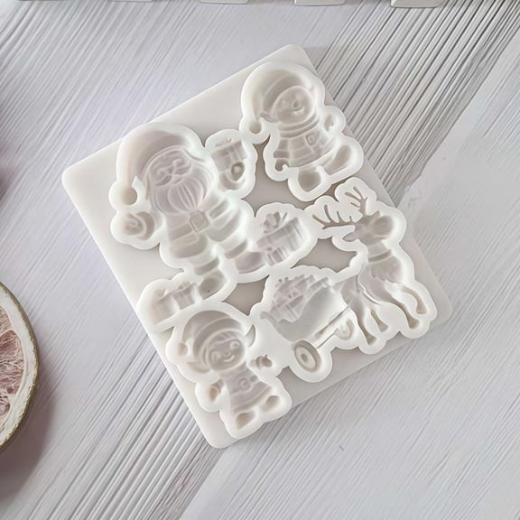 Reindeer Santa Claus Silicone Sugar Art Mold Baking Mold Decoration Tool