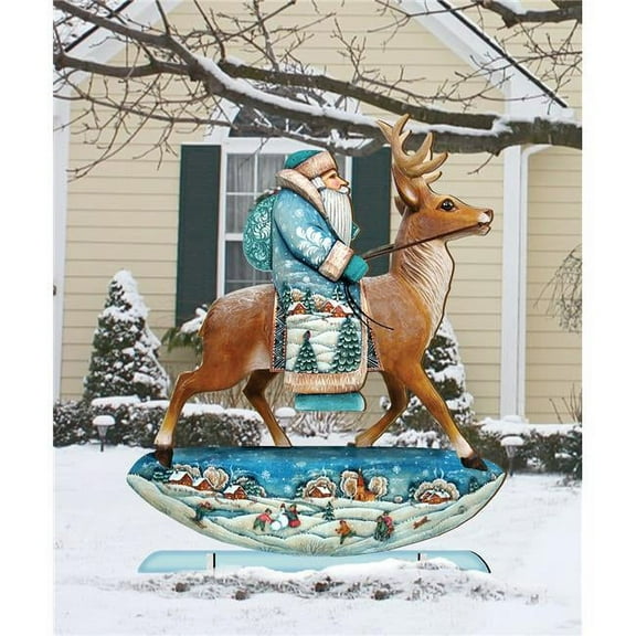 Reindeer Santa Free Standing Garden Decor