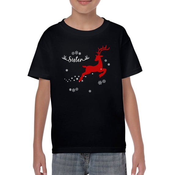 Reindeer Sister T-Shirt Juniors -Smartprints Designs, Small