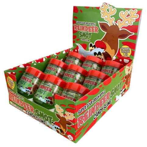 Reindeer Snot Candy Slime, Super Sour Green Apple, 3.5 Ounce Jar - 9 Count Display Box