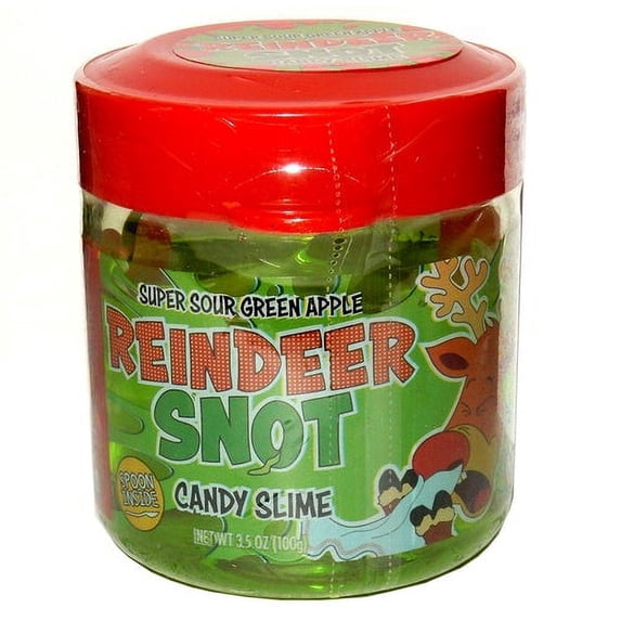 Reindeer Snot Candy Slime, Super Sour Green Apple, 3.5 Ounce Jar