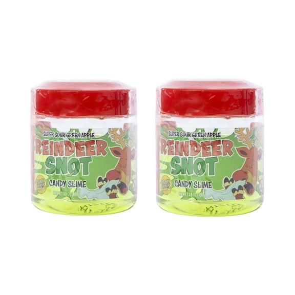 Reindeer Snot Green Apple Flavored Candy Slime, 2 Pack, 3.5 oz each