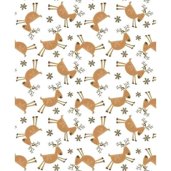 Reindeer & Snowflake Christmas Winter Pattern Edible Icing Image Cake Topper, by Tnct.