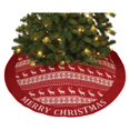 thumbnail image 1 of Reindeer Snowflake Ugly Sweater Look Christmas Tree Skirt 48 Inch Diameter New, 1 of 3