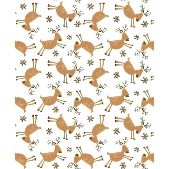 Reindeer & Snowflakes Winter Christmas Pattern Edible Icing Image Cake Topper, by Tnct.