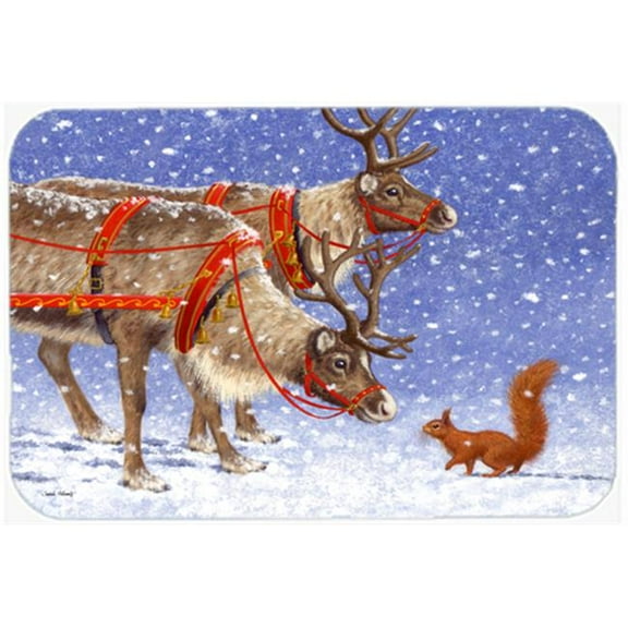 Reindeer & Squirrel Glass Large Cutting Board