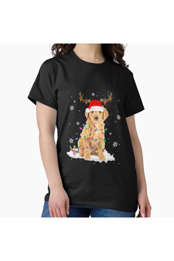 Reindeer St. Nick Goldendoodle Christmas Funny Dog Lover Pet Holiday - Must-Have G17779 Unisex T-Shirt, Up to Size 5XL