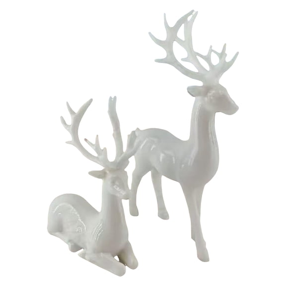 Reindeer Statues Imitation Metal Deer Sculpture - Black Metal Reindeer Christmas Table Decorations - Elegant Modern Indoor Christmas Deer Decor, Ornaments for Mantel Fireplace (1PCS I)