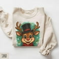 thumbnail image 1 of Reindeer Sweatshirt, Reindeer Sweater, Cute Shirt, Pullover, Retro Rudolph Top, Festive Winter Shirt, Rein deer All Size S-5Xl, 1 of 5