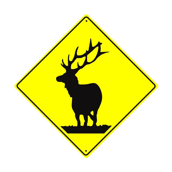 Reindeer Symbol Xing Diamond Sign Animal Crossing Road Home Aluminum Metal Sign