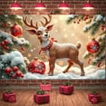 thumbnail image 1 of Reindeer Theme Christmas Banner Red Color Reindeer Banner Snowflake Design Christmas Ornament Xmas Banner for Christmas Party Xmas Celebration Winter Holiday, 1 of 8