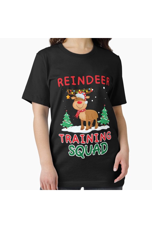 Reindeer Training Squad Fun Festive Running Team Theme Unisex T-Shirt, up to size 5XL