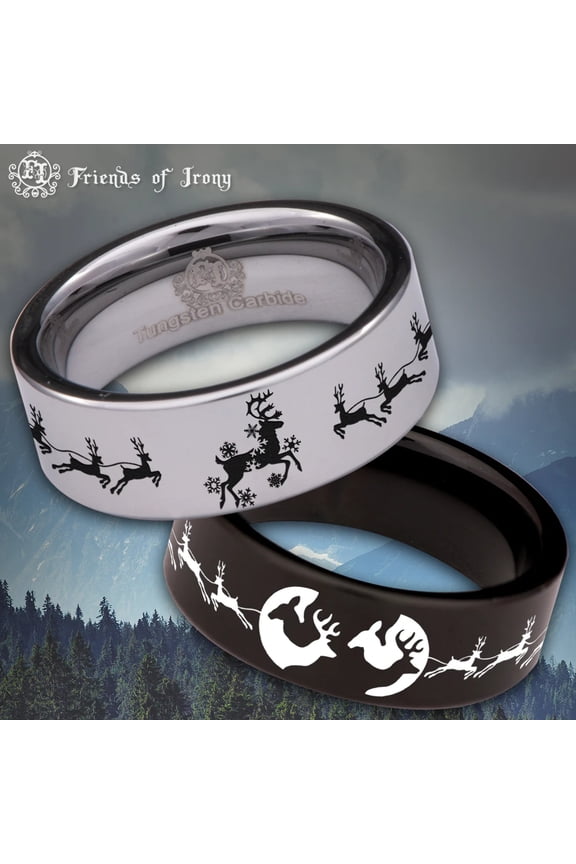 Reindeer Tungsten Carbide Ring