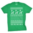 thumbnail image 1 of Reindeer Ugly Christmas Sweater T Shirt Funny Holiday Party Vintage Pattern Tee Graphic Tees, 1 of 7