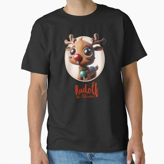 Reindeer Winter Holiday Design Cute Festive Edition Unisex T-Shirt, up to size 5XL