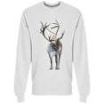 thumbnail image 1 of Reindeer With Huge Antlers Sweatshirt Men -Image by Shutterstock, Male x-Large, 1 of 2