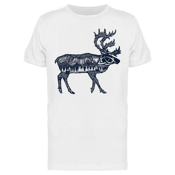 Reindeer With Landscape T-Shirt Men -Image by Shutterstock, Male Small