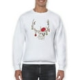 thumbnail image 1 of Reindeer With Santa Hat Sweatshirt Men -Smartprints Designs, Male 5X-Large, 1 of 4