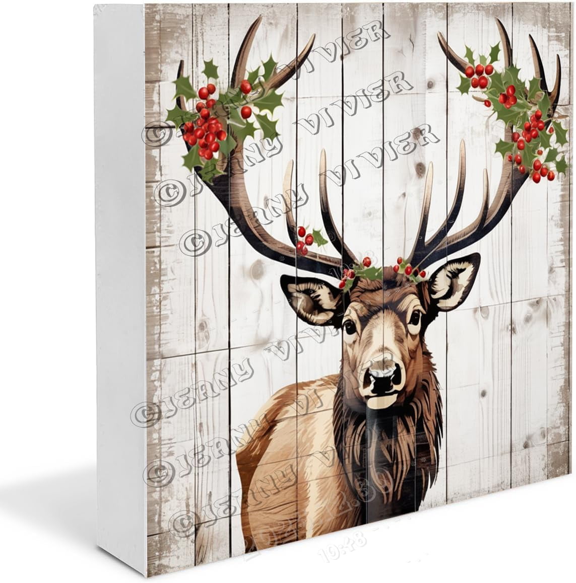 Reindeer Wooden Box Sign Reindeer Gifts Funny Christmas Desk