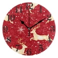 thumbnail image 1 of Reindeer in Winter Round Wall Clock Battery Operated Silent Non-Ticking Bedroom Office Kitchen Home School Decor 10"(Black), 1 of 10