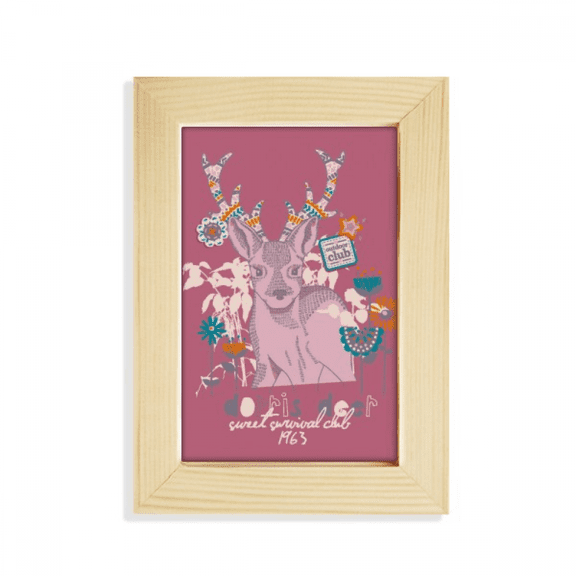 Reindeer mas Artistic Effect Colourful Desktop Display Photo Frame Picture Art Painting 5x7 inch