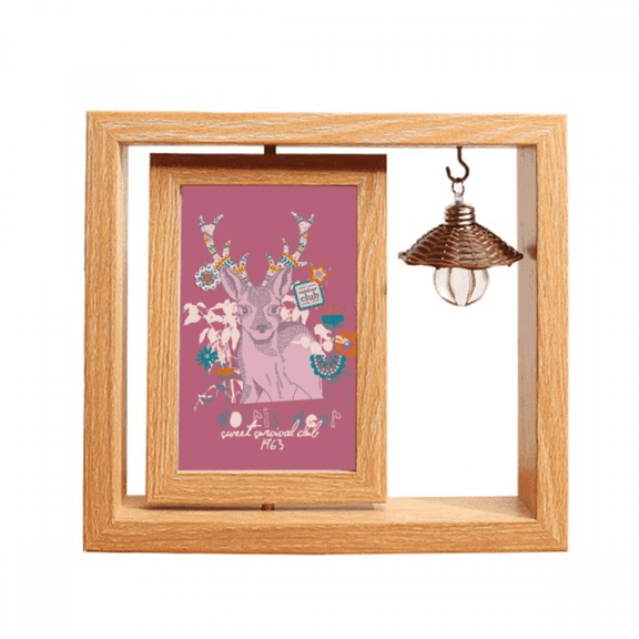 Reindeer mas Artistic Effect Colourful Wooden Rotating Picture Photo Frame 4x6