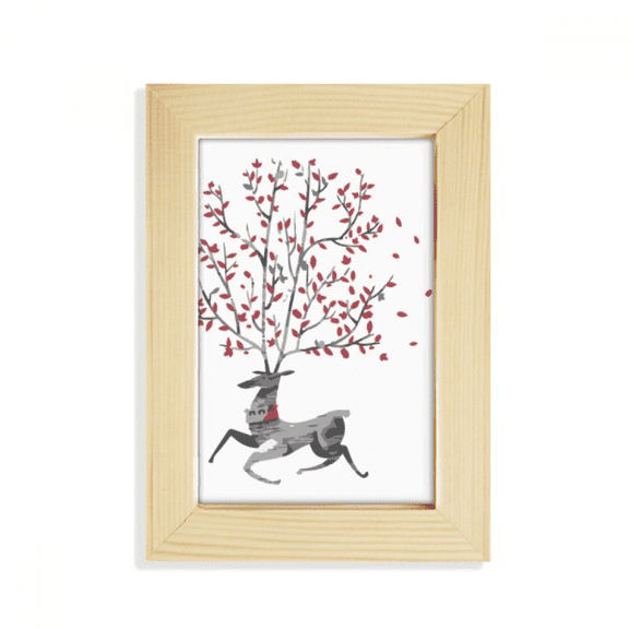 Reindeer mas Artistic Effect Hand-painted Desktop Display Photo Frame Picture Art Painting 5x7 inch