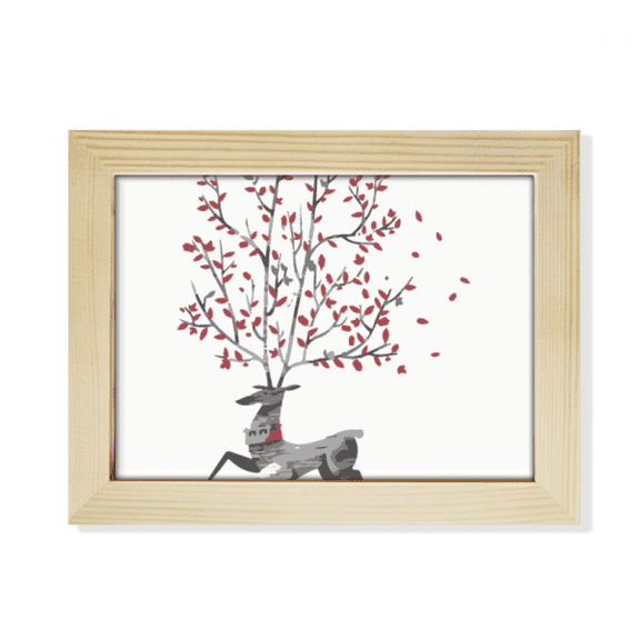 Reindeer mas Artistic Effect Hand-painted Desktop Photo Frame Picture Art Decoration Painting 6x8 inch