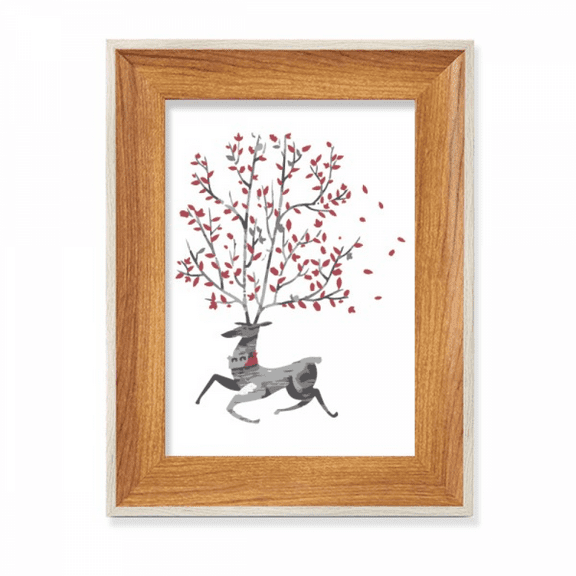 Reindeer mas Artistic Effect Hand-painted Desktop Wooden Photo Frame Display Picture Art Painting Multiple Sets