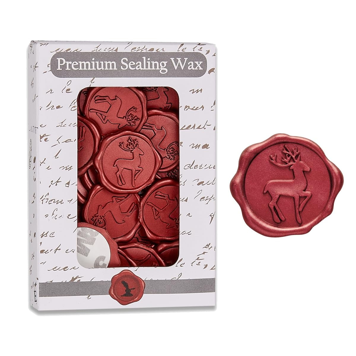 Christmas Adhesive Wax Seal Stickers 25pcs. Envelope Seals Self Adhesive Wax Stickers for Christmas Cards, Gifts and Santa Letters -Crimson Red