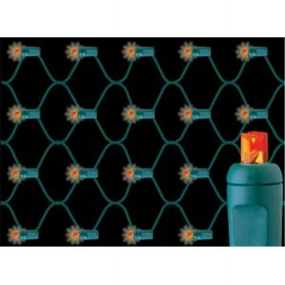 Reinders 134707-r Premium Grade 5mm LED Net Lights 100 Orange Holiday Lights String with Green Wire